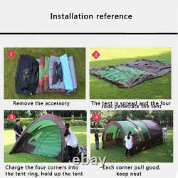 Tente de camping instantanée pour 8-10 personnes, tente familiale extérieure à double couche avec auvent contre la pluie