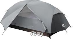 Tente de camping légère pour 2 personnes, imperméable et coupe-vent avec fenêtres en mesh