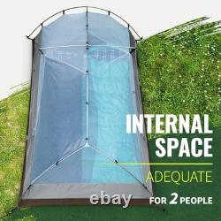 Tente de camping légère pour 2 personnes, imperméable et coupe-vent avec fenêtres en mesh