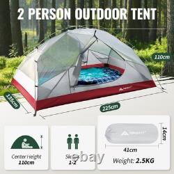 Tente de camping luxueuse et imperméable pour 2 personnes avec revêtement PU3000mm pour l'aventure