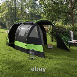 Tente de camping noire pour 4-5 personnes Outsunny, spacieuse, étanche avec salon