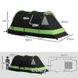 Tente de camping noire pour 4-5 personnes Outsunny, spacieuse, étanche avec salon