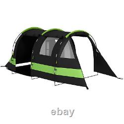 Tente de camping noire pour 4-5 personnes Outsunny, spacieuse, étanche avec salon