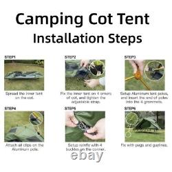 Tente de camping pliable 1 personne Night Cat avec lit, portable et facile à installer