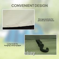 Tente de camping pliable pour 6 personnes avec protection ?? UV et sac de transport, vert olive