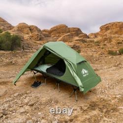 Tente de camping pliante pour 1 personne, lit de camp d’extérieur pour randonnée et pique-nique, tente surélevée hors du sol