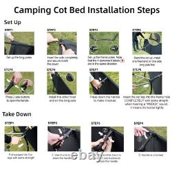 Tente de camping pliante pour une personne avec lit de camp et couvertures de pluie 'Night Cat 1'