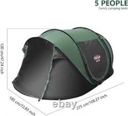 Tente de camping pop-up 4 personnes extérieure, imperméable 3000mm