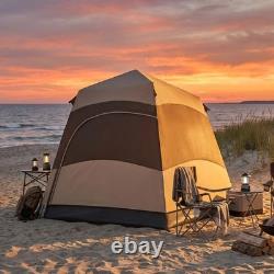 Tente de camping pop-up 6 personnes, montage instantané, double-toit, dôme imperméable 3 saisons, sac de transport