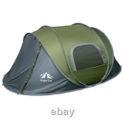 Tente de camping pop-up Night Cat pour 2 à 4 personnes, imperméable, à montage automatique instantané