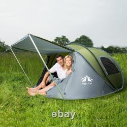 Tente de camping pop-up Night Cat pour 2 à 4 personnes, imperméable, à montage automatique instantané