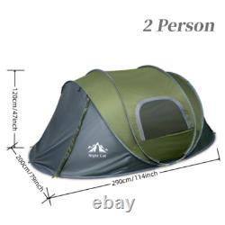 Tente de camping pop-up Night Cat pour 2 à 4 personnes, imperméable, à montage automatique instantané