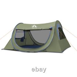 Tente de camping pop-up Night Cat résistante à l'eau pour 2 personnes, facile à monter, idéale pour le camping et la randonnée