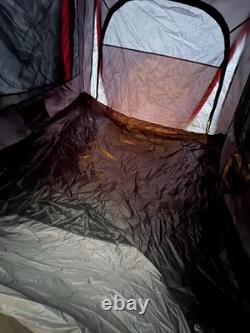 Tente de camping pop-up Yafaca gris/rouge, 1 porte et 2 fenêtres, sac de transport