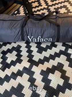 Tente de camping pop-up Yafaca gris/rouge, 1 porte et 2 fenêtres, sac de transport