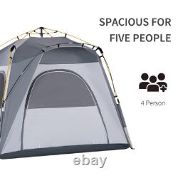 Tente de camping pop-up automatique Outsunny pour 4 personnes, montage facile, verte