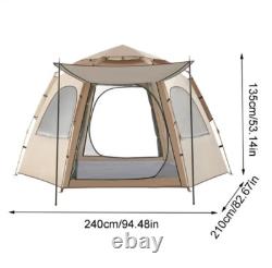 Tente de camping pop-up automatique familiale imperméable instantanée en dôme pour 5-8 personnes