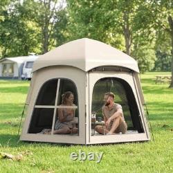 Tente de camping pop-up instantanée pour 3 à 4 personnes, imperméabilité 3 000 mm, avec 2 portes, kaki
