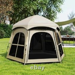 Tente de camping pop-up instantanée pour 3 à 4 personnes, imperméabilité 3 000 mm, avec 2 portes, kaki