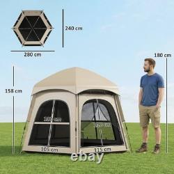 Tente de camping pop-up instantanée pour 3 à 4 personnes, imperméabilité 3 000 mm, avec 2 portes, kaki