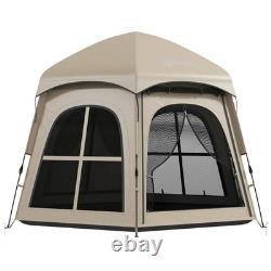 Tente de camping pop-up instantanée pour 3 à 4 personnes, imperméabilité 3 000 mm, avec 2 portes, kaki