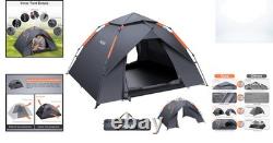Tente de camping pop-up ventilée et imperméable prête pour l'aventure, 3 personnes