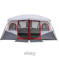 Tente de camping pour 10 personnes avec deux chambres