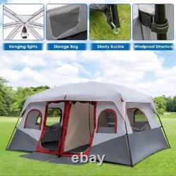 Tente de camping pour 10 personnes avec deux chambres