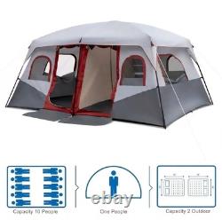 Tente de camping pour 10 personnes avec deux chambres