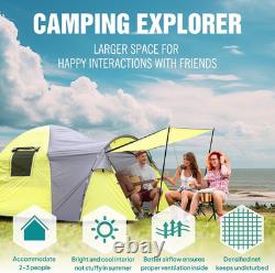 Tente de camping pour 3 personnes, tente dôme à double couche, grande capacité, 4 saisons, voyage