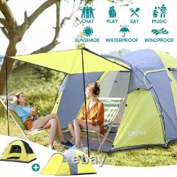 Tente de camping pour 3 personnes, tente dôme à double couche, grande capacité, 4 saisons, voyage