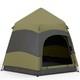 Tente De Camping Pour 4 Personnes Outsunny, Abri De Festival Et De Randonnée, Vert Foncé