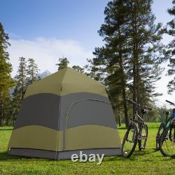 Tente de camping pour 4 personnes Outsunny, abri de festival et de randonnée, vert foncé