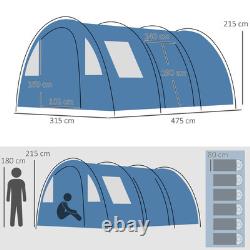 Tente de camping pour 5-6 personnes avec deux chambres, sol et sac de transport