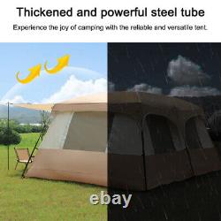 Tente de camping pour 8-12 personnes avec 2 chambres, grande tente familiale type cabane k H7F0