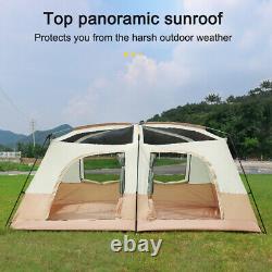 Tente de camping pour 8-12 personnes avec 2 chambres, grande tente familiale type cabane k H7F0