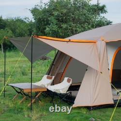 Tente de camping pour 8-12 personnes, grande capacité, tente cabane imperméable et portable YHPY