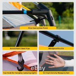 Tente de camping pour 8-12 personnes, grande capacité, tente cabane imperméable et portable YHPY