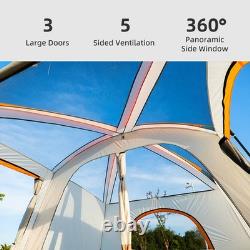 Tente de camping pour 8-12 personnes, grande capacité, tente cabane imperméable et portable YHPY