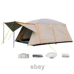 Tente de camping pour 8-12 personnes, grande capacité, tente cabane imperméable et portable YHPY