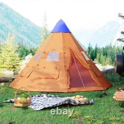 Tente de camping pour grande famille avec sac de transport, extérieure, 6-7 personnes, cadeau, orange Tente de camping pour grande famille avec sac de transport, extérieure, 6-7 personnes, cadeau, orange