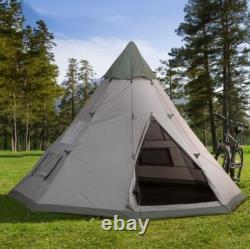 Tente de camping pour grande famille de 6-7 personnes Outsunny avec sac de transport, gris