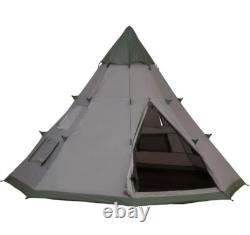Tente de camping pour grande famille de 6-7 personnes Outsunny avec sac de transport, gris