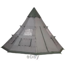 Tente de camping pour grande famille de 6-7 personnes Outsunny avec sac de transport, gris
