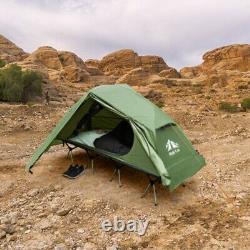 Tente de camping pour une personne, tente de lit rapide à ouvrir au sol avec housses de pluie