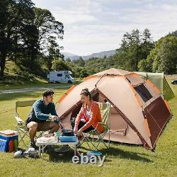 Tente de camping robuste 4 personnes imperméable à double couche, facile à monter, durable et légère