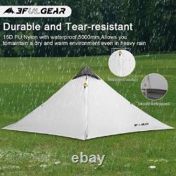Tente de camping sauvage ultralégère 1 personne 3F Lanshan Tente extérieure 15D légère