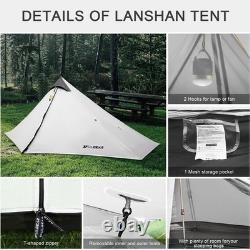 Tente de camping sauvage ultralégère 1 personne 3F Lanshan Tente extérieure 15D légère