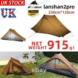 Tente de camping sauvage ultralégère 2 personnes 3F Lanshan, Khaki léger 20D, 3 saisons