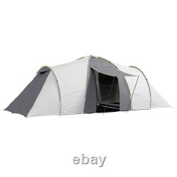Tente de camping spacieuse pour 4-6 personnes, étanche, avec 2 chambres et un espace de vie
